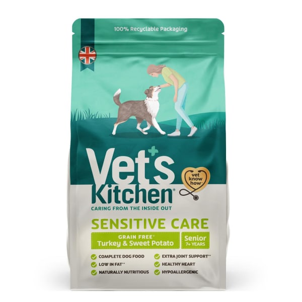 Image of Vet's Kitchen Sensitive Care Grain Free Senior Dry Dog Food - Turkey & Sweet Potato, 1kg