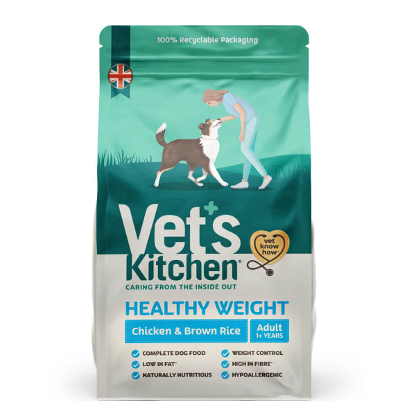 Image of Vet's Kitchen Healthy Weight Adult Dry Dog Food - Chicken & Brown Rice, 1kg