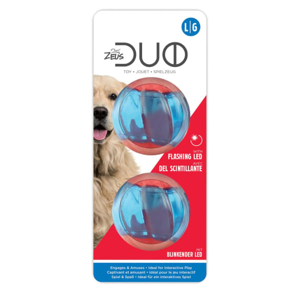 Image of Zeus Duo Ball Dog Toy with LED, 5cm