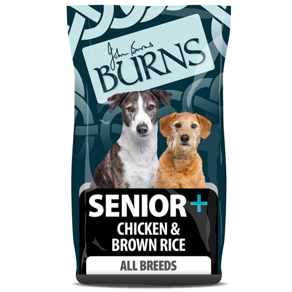 Image of Burns Senior + Medium/Large Dry Dog Food - Chicken & Brown Rice, 2kg - Chicken & Brown Rice