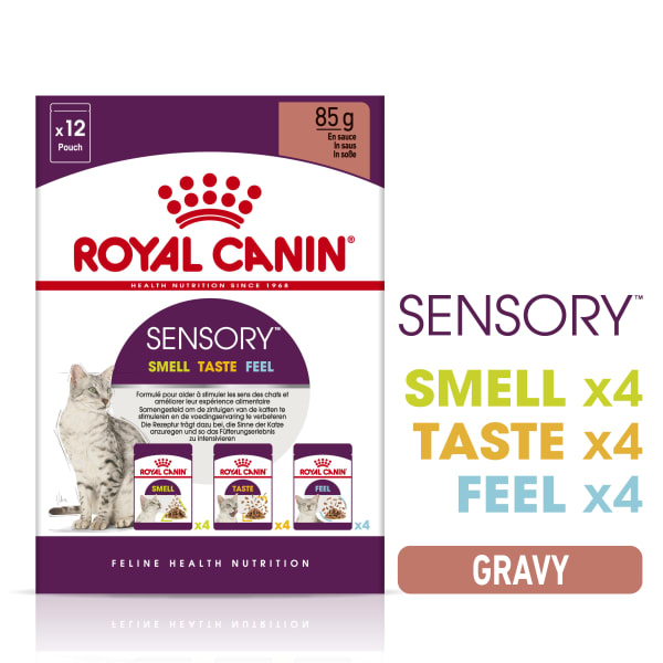 Image of Royal Canin Sensory Variety Pack Wet Cat Food in Gravy, 12 x 85g - Gravy variety pack