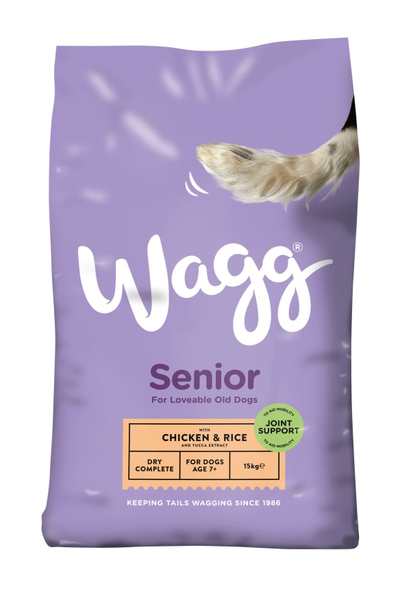 Image of Wagg Complete Senior Dry Dog Food - Chicken & Rice, 15kg - Chicken & Rice