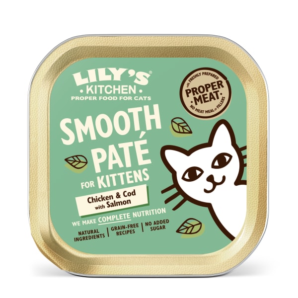 Image of Lily's Kitche Kitten Wet Cat Food in Pate - Chicken, Cod & Salmon, 19 x 85g - Chicken, Cod & Salmon