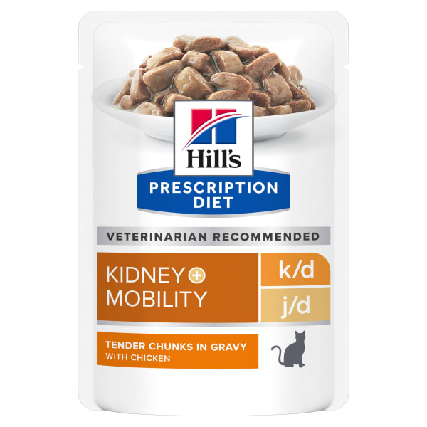 Image of Hill's Prescription Diet k/d + Mobility Adult and Senior Wet Cat Food - Chicken in Gravy, 12 x 85g - Chicken
