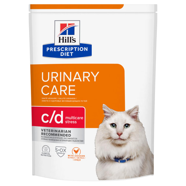 Image of Hill's Prescription Diet c/d Multicare Stress Urinary Care Adult and Senior Dry Cat Food - Chicken, 12kg - Chicken