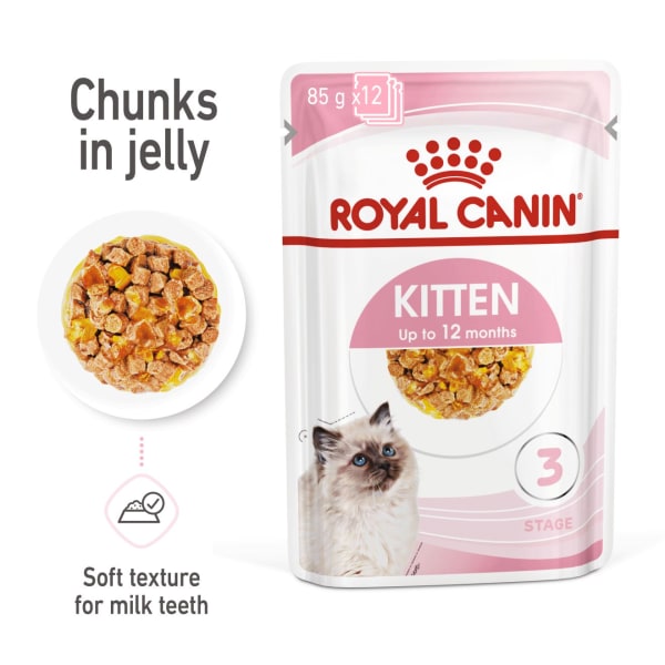 Image of Royal Canin Kitten Wet Cat Food - Chunks in Jelly, 12 x 85g - Chunks in Jelly