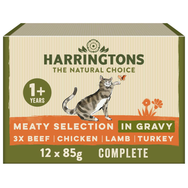 Image of Harringtons Wet Cat Meat Selection in Gravy, 12 x 85g