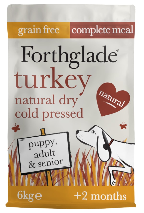 Image of Forthglade Grain-free Cold Pressed Adult Dry Dog Food - Turkey with Sweet Potato, 6kg - Turkey & Potato