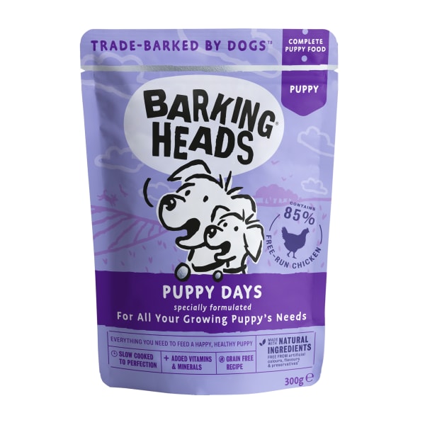 Image of Barking Heads Puppy Days Puppy Wet Dog Food in Pouches - Chicken, 10 x 300g - Chicken