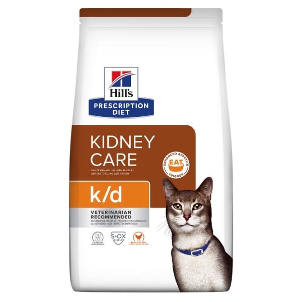 Image of Hill's Prescription Diet k/d Kidney Care Adult/Senior Dry Cat Food with Chicken, 8kg - Chicken