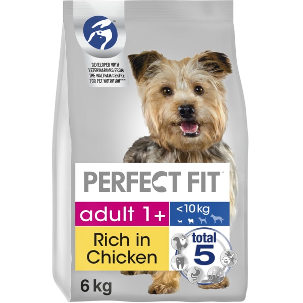 Image of Perfect Fit Extra Small and Small Adult 1+ Dry Dog Food - Chicken, 6kg - Chicken