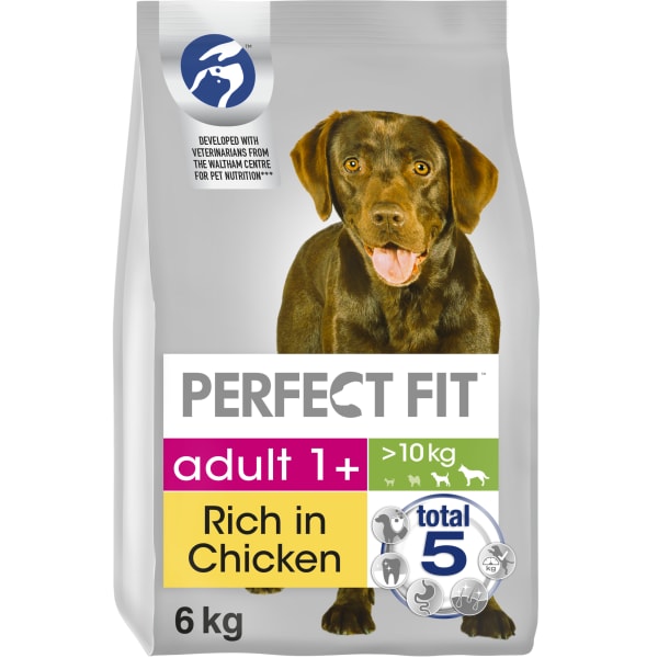 Image of Perfect Fit Medium and Large Adult 1+ Dry Dog Food - Chicken, 6kg - Chicken
