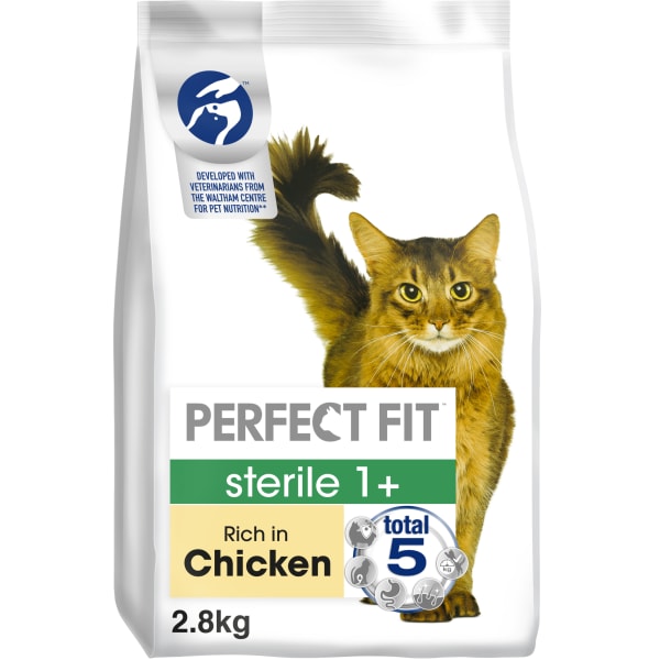 Image of Perfect Fit Sterile 1+ Adult Dry Cat Food - Chicken, 2.8kg - Chicken