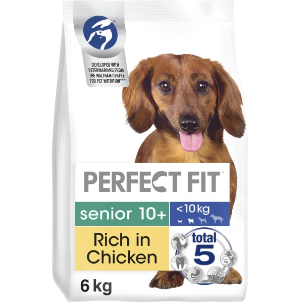 Image of Perfect Fit Extra Small and Small Senior 10+ Dry Dog Food - Chicken, 6kg - Chicken