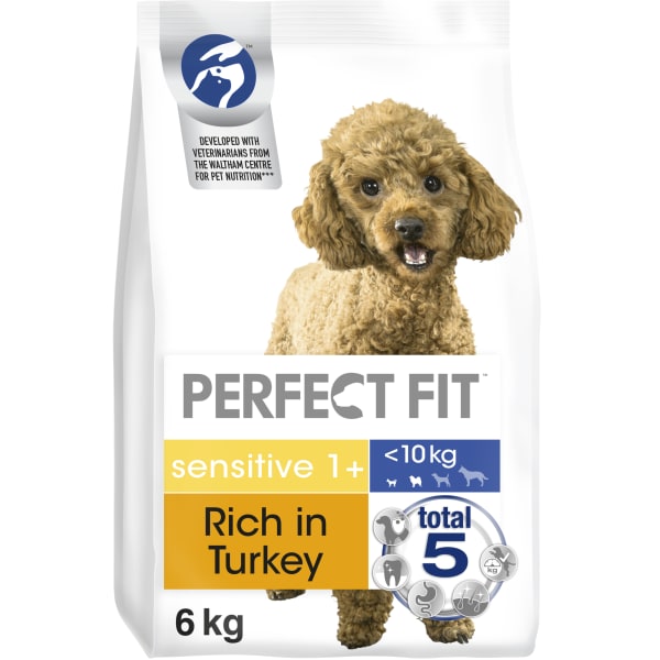 Image of Perfect Fit Sensitive 1+ Gluten-free Extra Small and Small Adult Dry Dog Food - Turkey, 6kg - Turkey