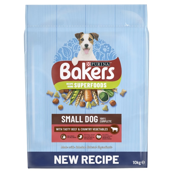 Image of Bakers Superfoods Small Adult Dry Dog Food - Beef & Vegetables, 10kg - Beef & Veg