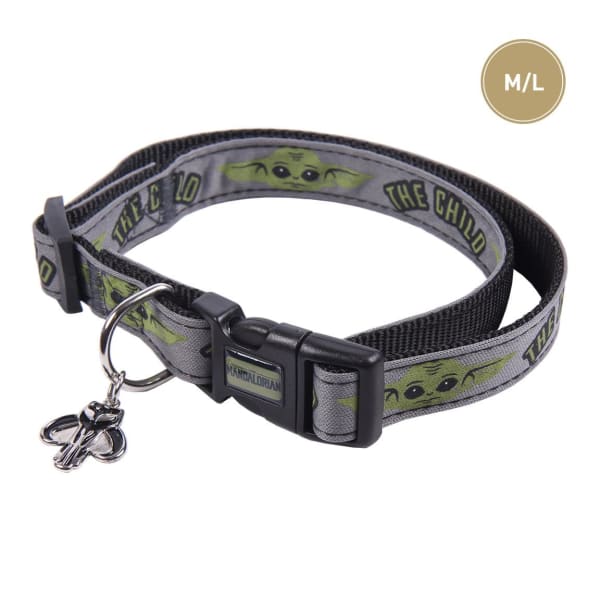 Image of For Fan Pets The Mandalorian Adult Dog Collar - Dark Grey, Small/Medium