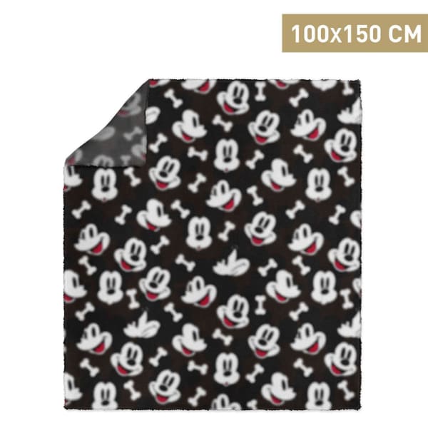 Image of For Fan Pets Mickey Dog Blanket - Black, 100cm x 150cm