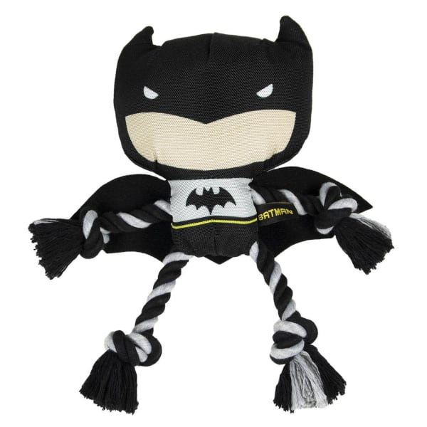Image of For Fan Pets Batman Plush Dental Rope Adult Dog Toy - Black, 38cm Collar
