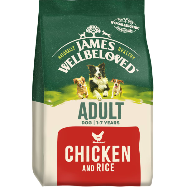 Image of James Wellbeloved Gluten-free Adult Dry Dog Food - Chicken & Rice, 15kg - Chicken & Rice