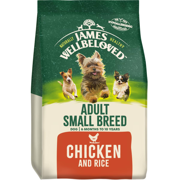 Image of James Wellbeloved Gluten-free Small Adult Dry Dog Food - Chicken & Rice, 7.5kg - Chicken & Rice