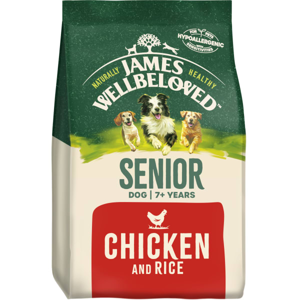 Image of James Wellbeloved Gluten-free Senior Dry Dog Food - Chicken & Rice, 2kg - Chicken & Rice