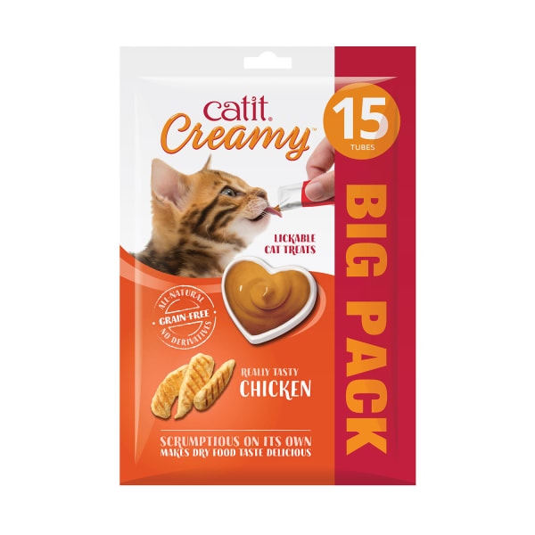Image of Catit Creamy Grain-free Adult Cat Treats - Chicken, 15 Pack - Chicken