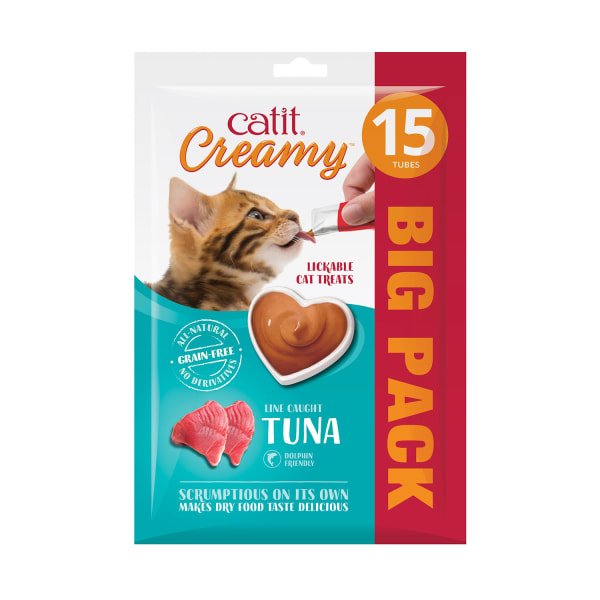 Image of Catit Creamy Grain-free Adult Cat Treats - Tuna, 15 Pack - Tuna